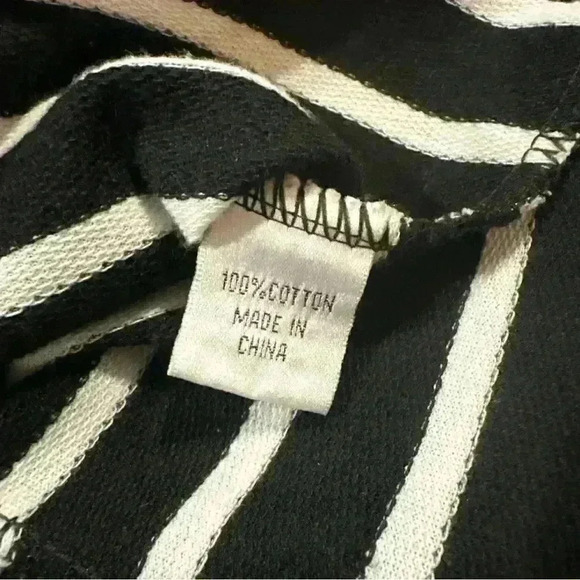 Charming Charlie Women's Black & White Striped Jacket W/Sailor Buttons - Picture 8 of 8